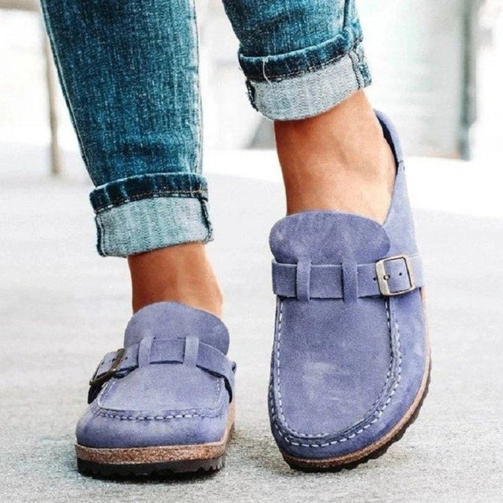 Round Toe Low Heel Buckle Loafer