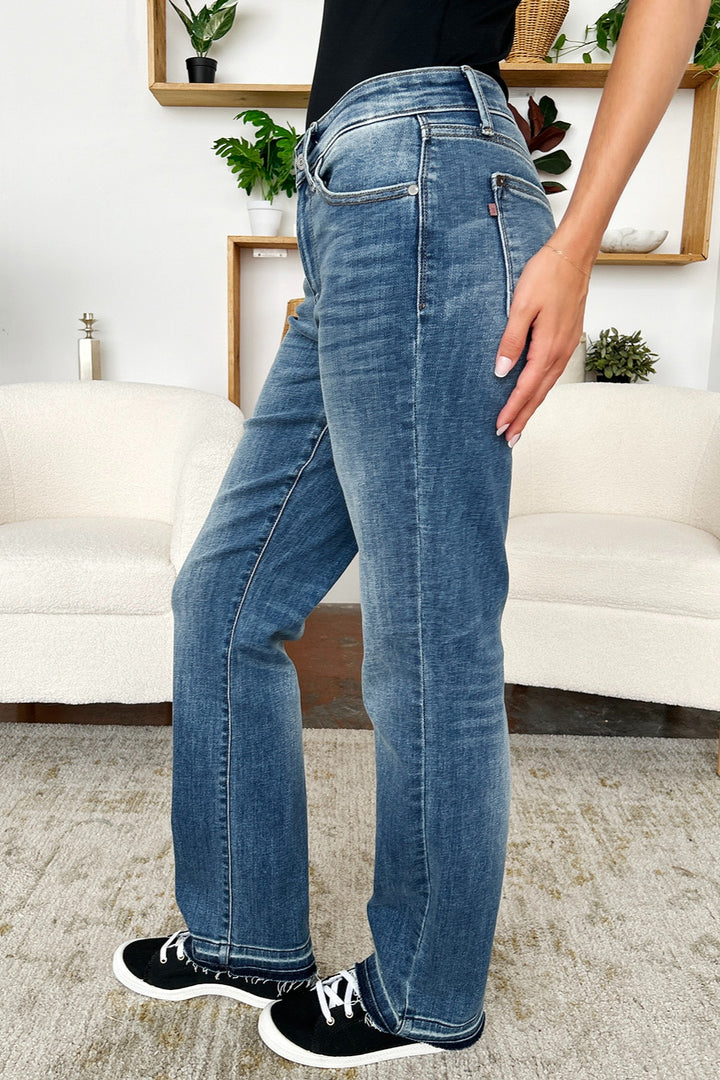 Judy Blue Mid Rise Release Hem Jeans