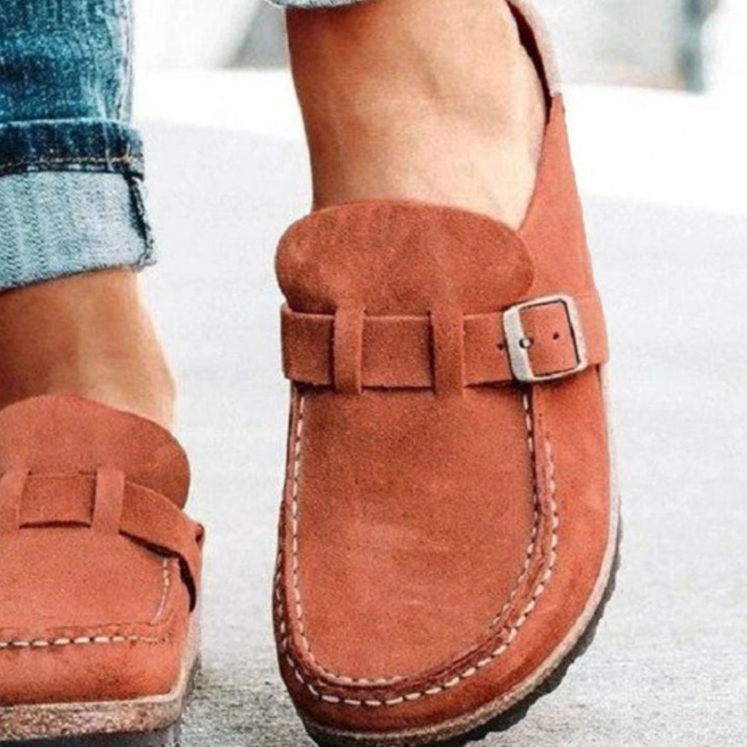 Round Toe Low Heel Buckle Loafer