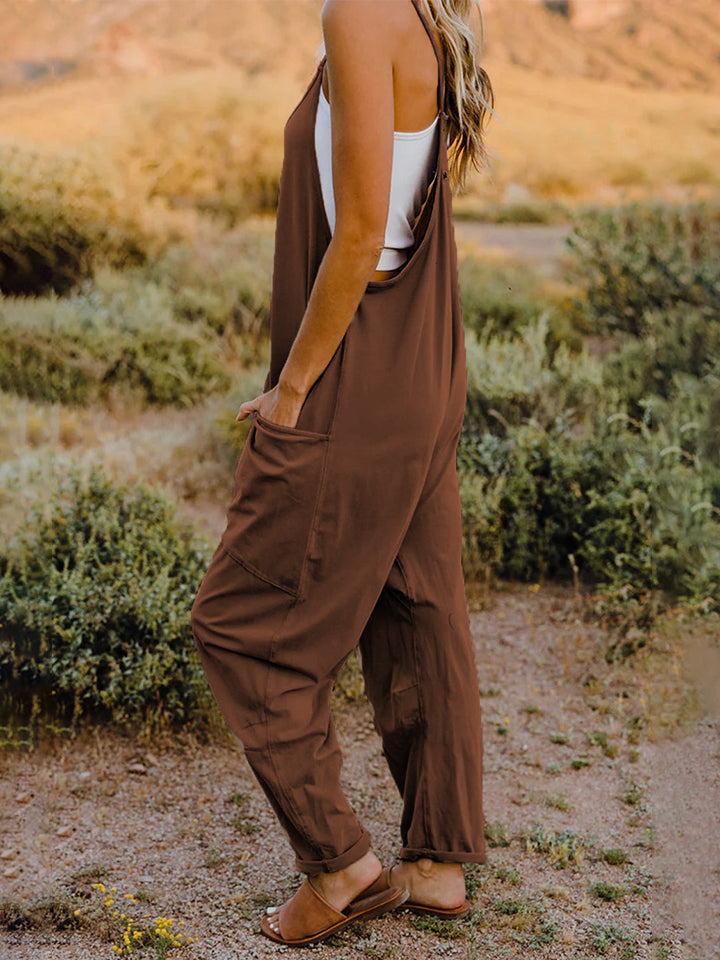 Double Take Sleeveless V-Neck Pocketed Jumpsuit