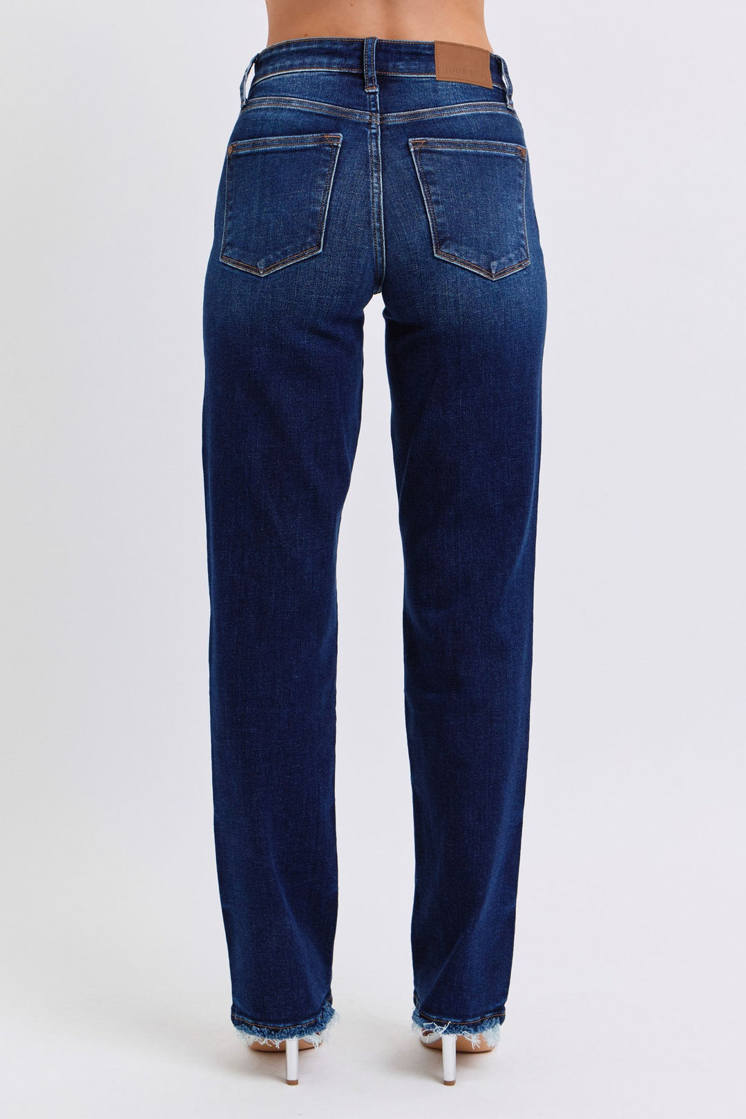 Judy Blue Raw Hem Straight Leg Jeans