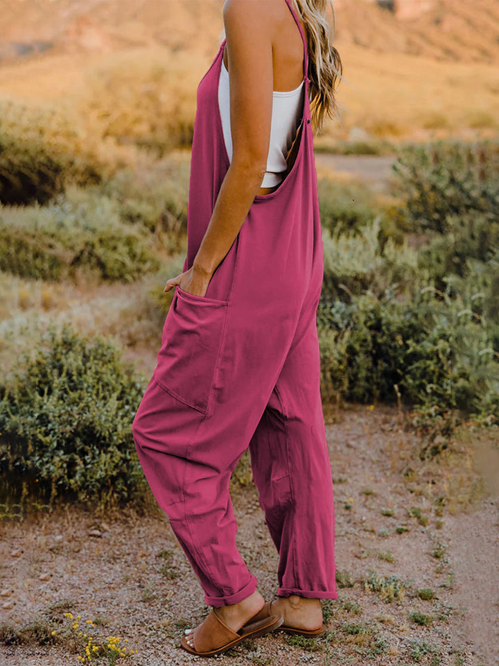 Double Take Sleeveless V-Neck Pocketed Jumpsuit