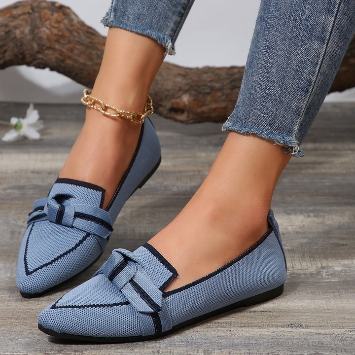 Bow Contrast Trim Point Toe Loafer