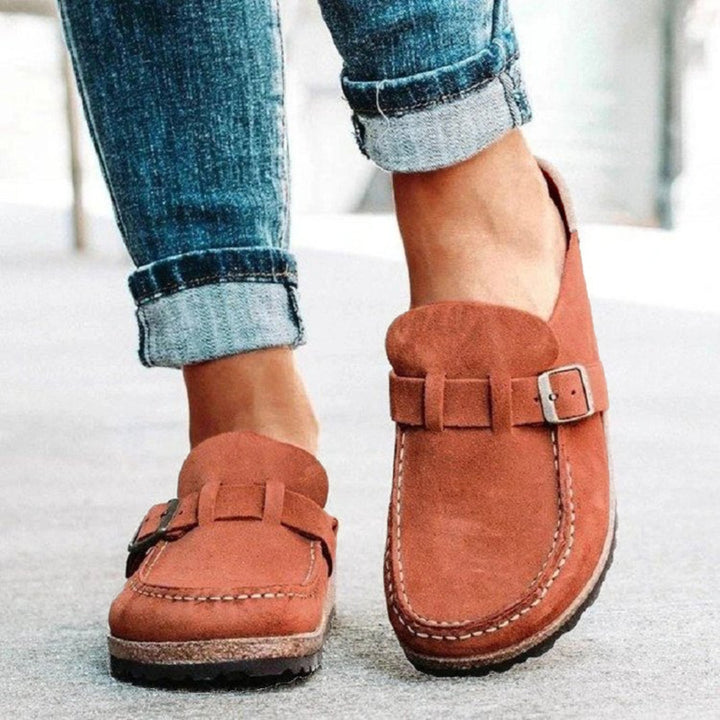 Round Toe Low Heel Buckle Loafer