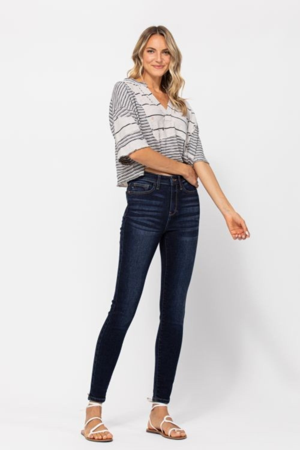 Judy Blue High Waist Hand Sand Skinny Jeans