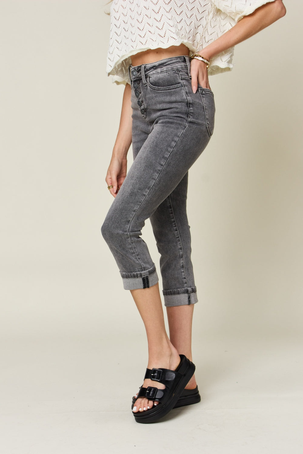 High Waist Capri Jeans | High Waist Capri Pants | Love & Payne