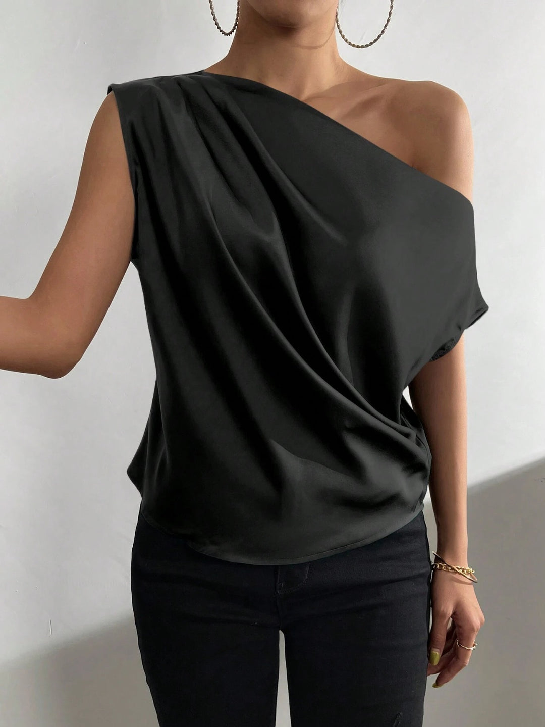 One Shoulder Blouse | Women's Ruched Blouse | Love & Payne