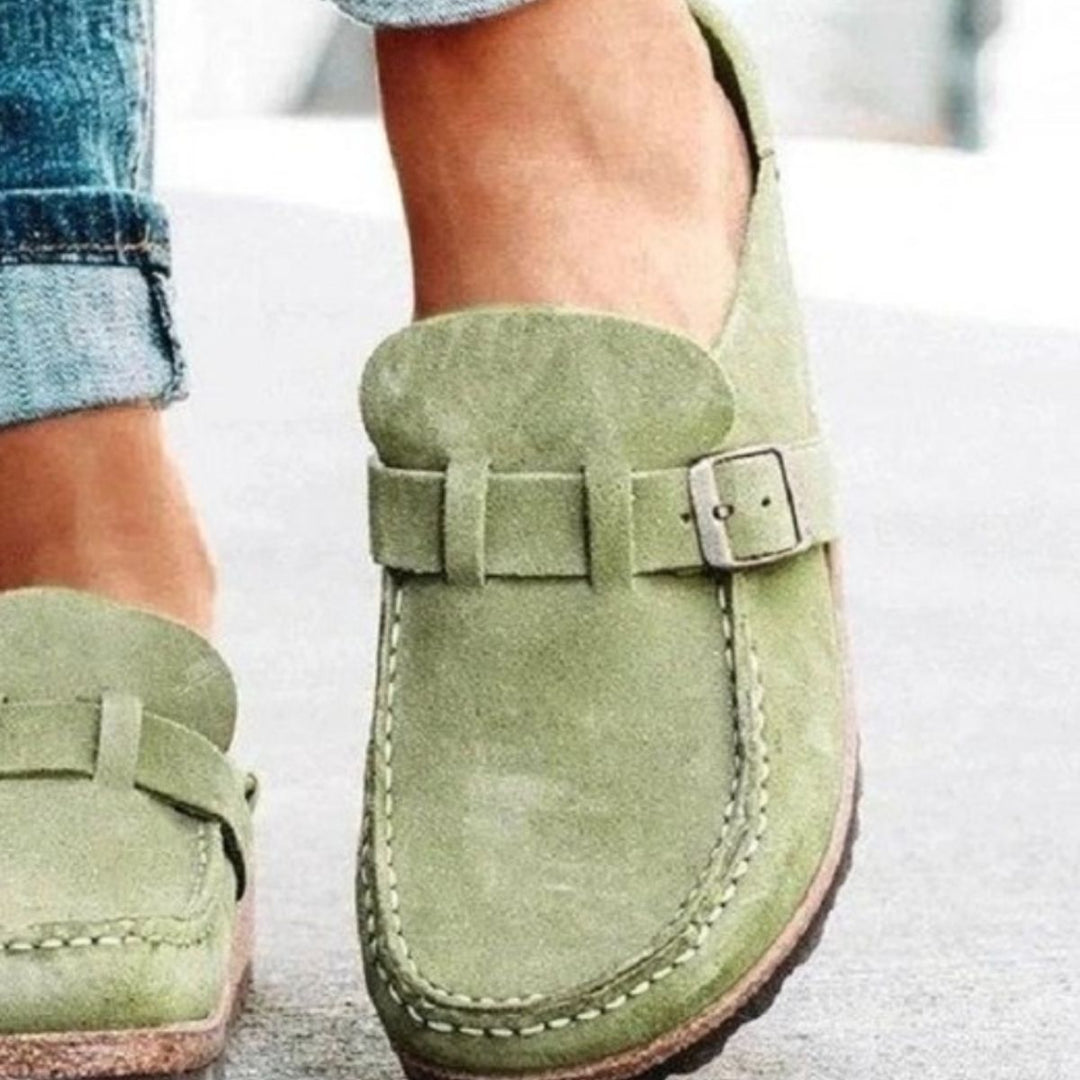 Round Toe Low Heel Buckle Loafer