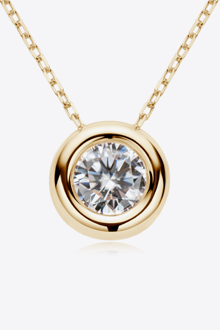 1 Carat Moissanite Pendant 925 Sterling Silver Necklace