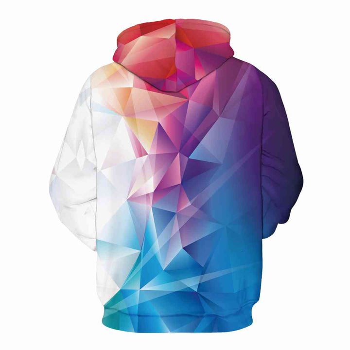 Geometric Drawstring Hoodie with Pockets