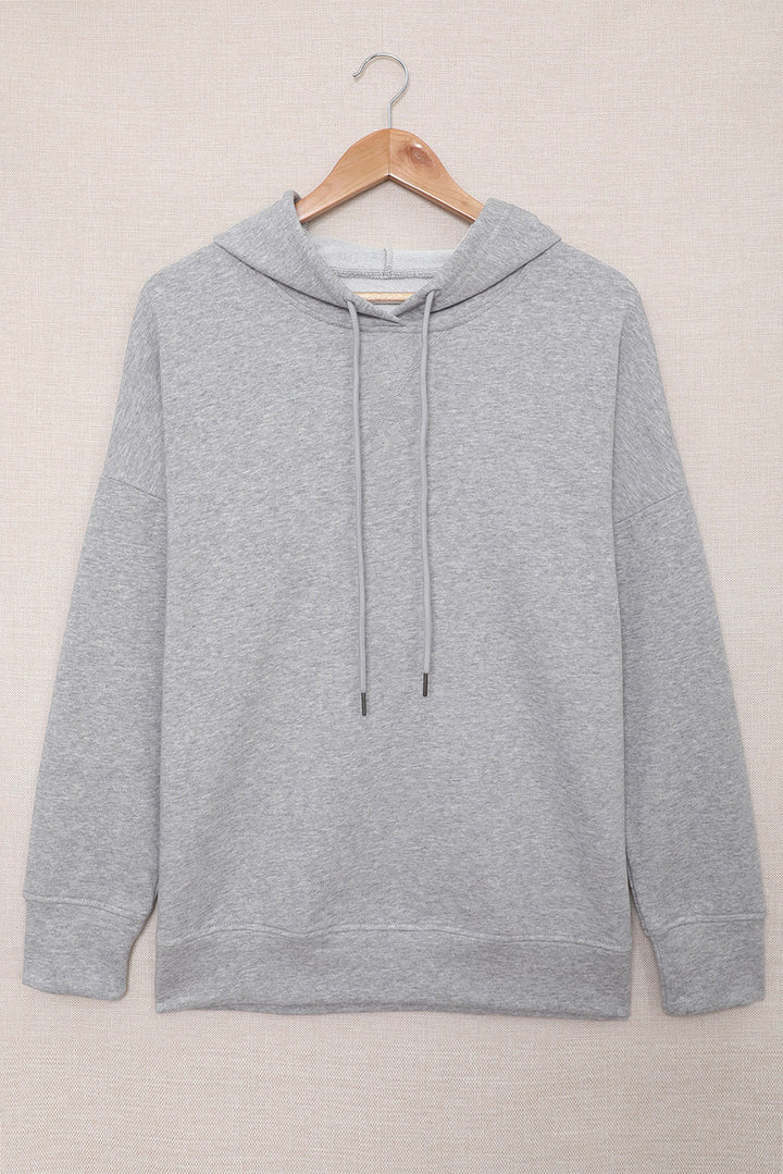 Drop Shoulder Hoodie with Slit