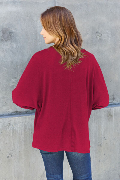 Double Take Round Neck Long Sleeve Top