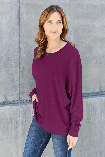 Double Take Round Neck Long Sleeve Top