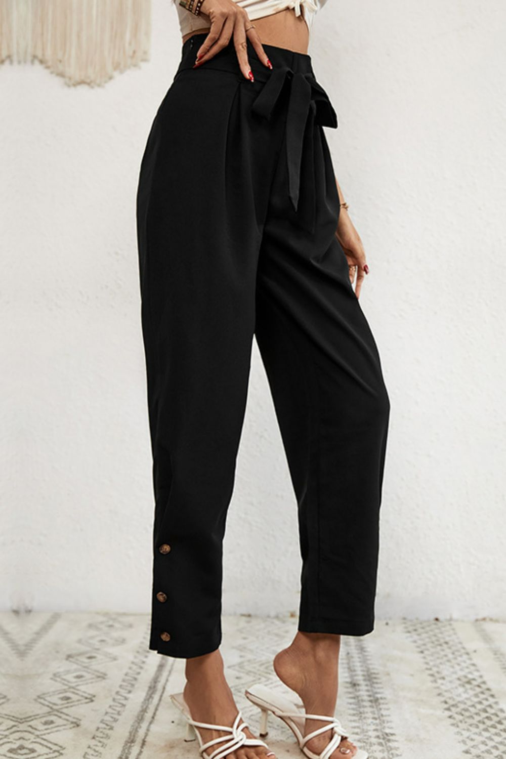 Tie Waist Cropped Pants | Women's Cropped Pants | Love & Payne