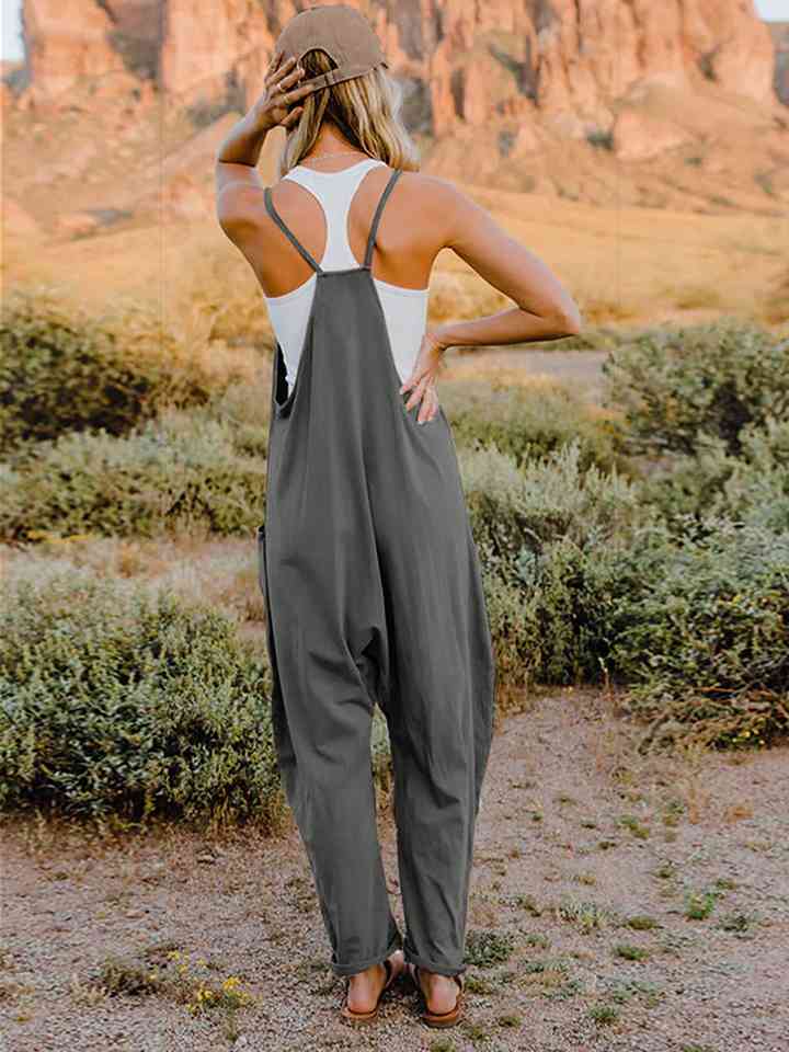 Double Take Sleeveless V-Neck Pocketed Jumpsuit