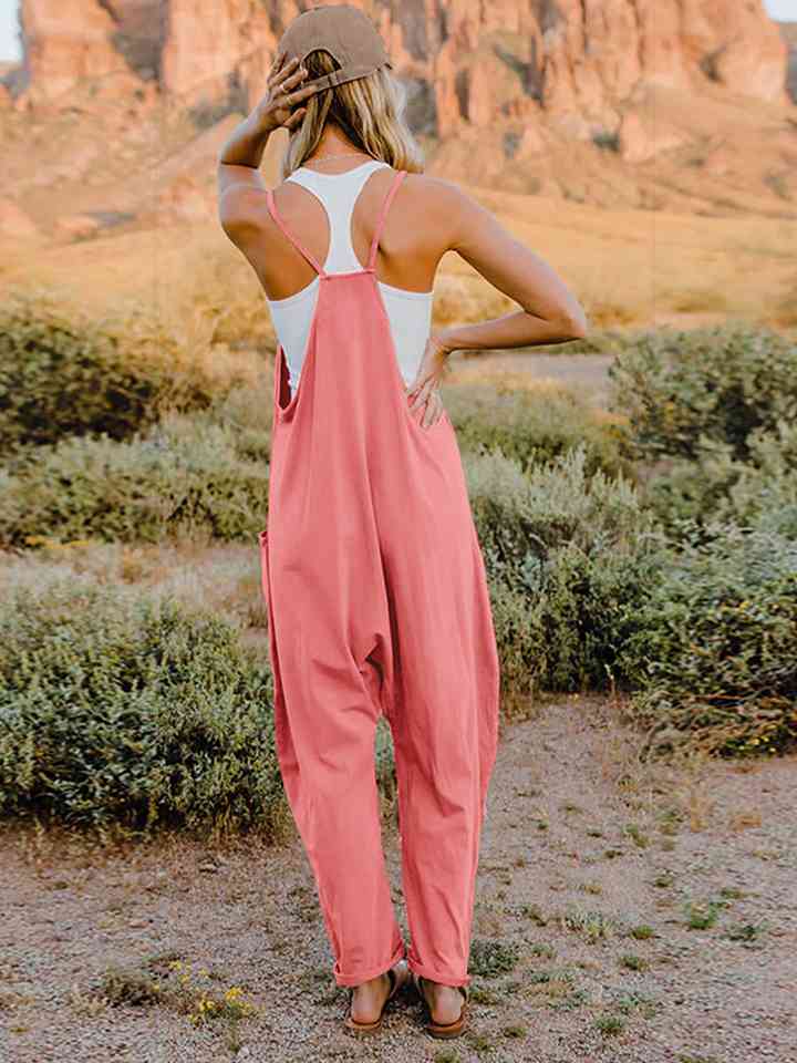 Double Take Sleeveless V-Neck Pocketed Jumpsuit