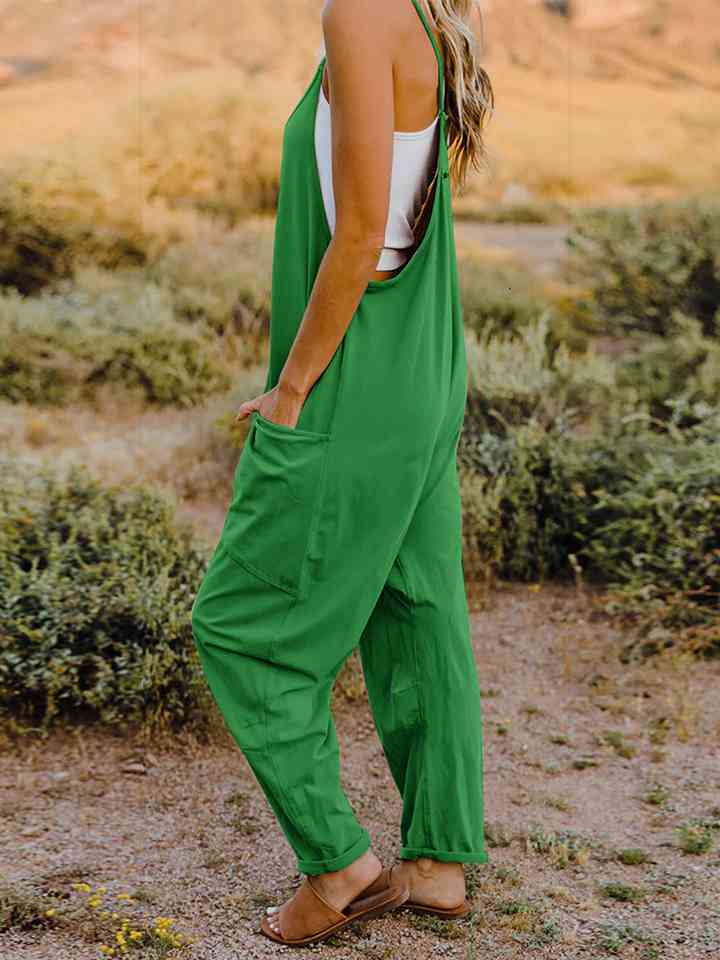 Double Take Sleeveless V-Neck Pocketed Jumpsuit