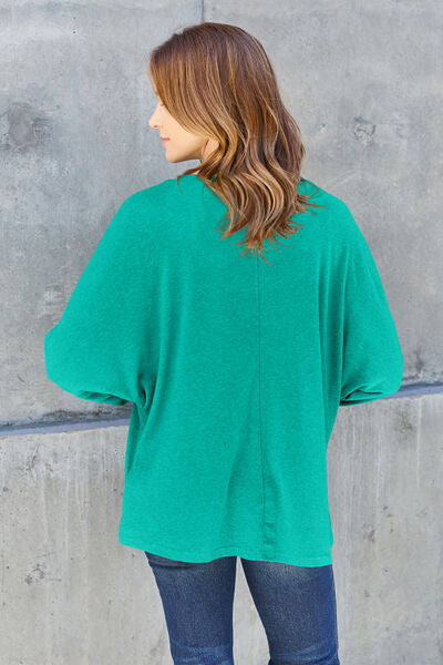 Double Take Round Neck Long Sleeve Top