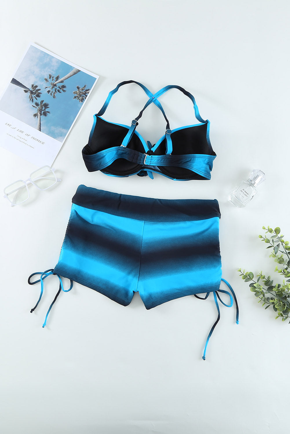 Drawstring Sweetheart Neck Bikini Set