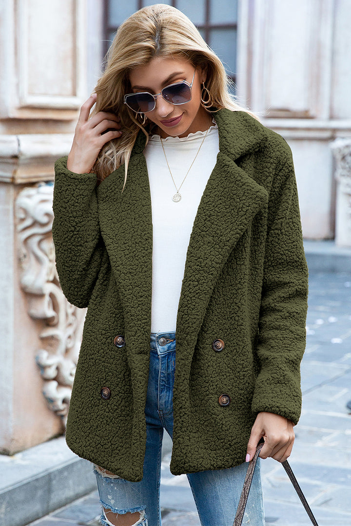 Lapel Collar Sherpa Coat