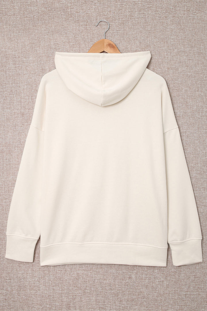 Drop Shoulder Hoodie with Slit