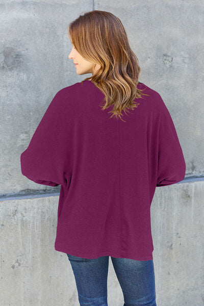 Double Take Round Neck Long Sleeve Top