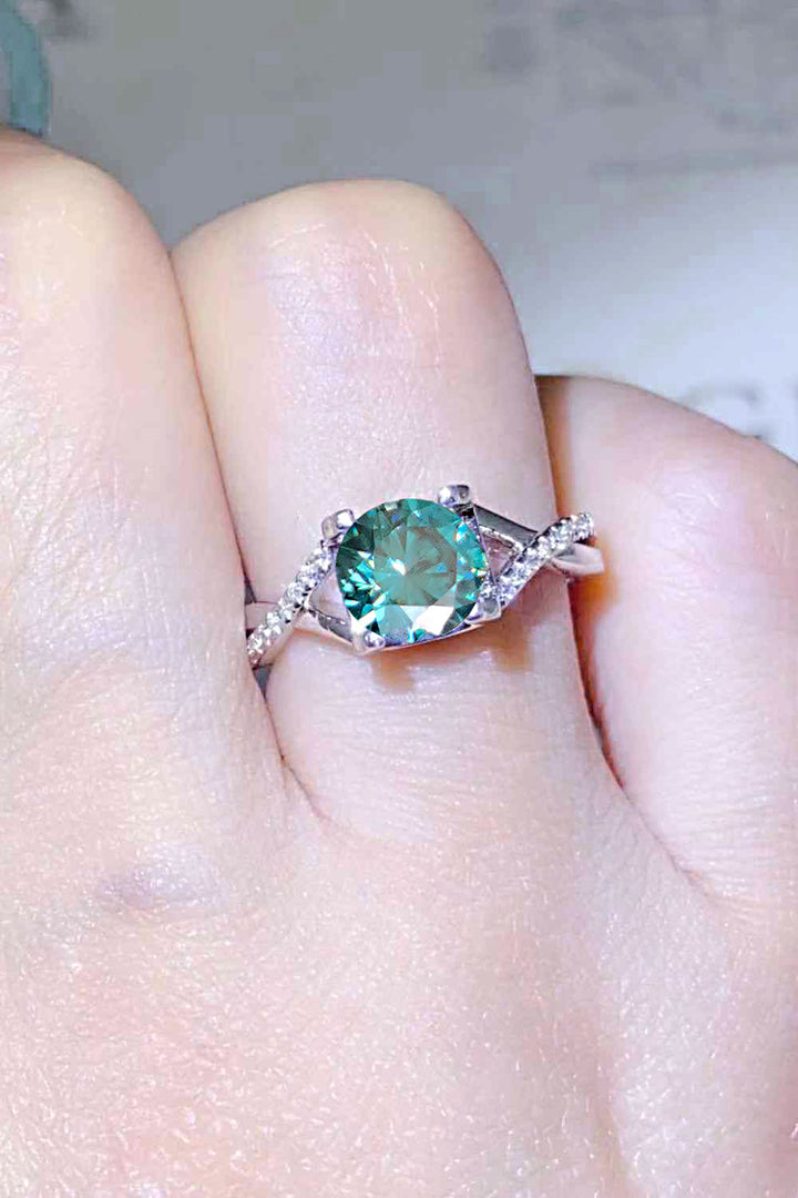 Emerald Moissanite Ring | Criss Cross Ring | Love & Payne