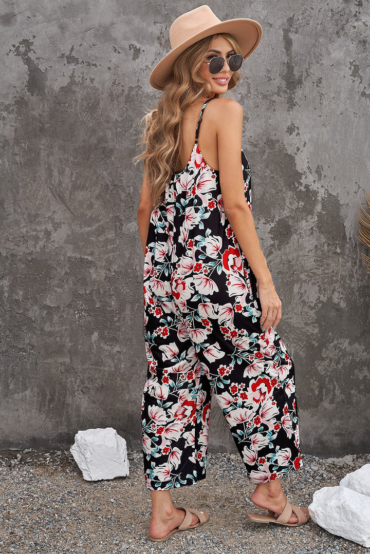 Floral Print Jumpsuit | Women's Cropped Jumpsuit | Love & Payne