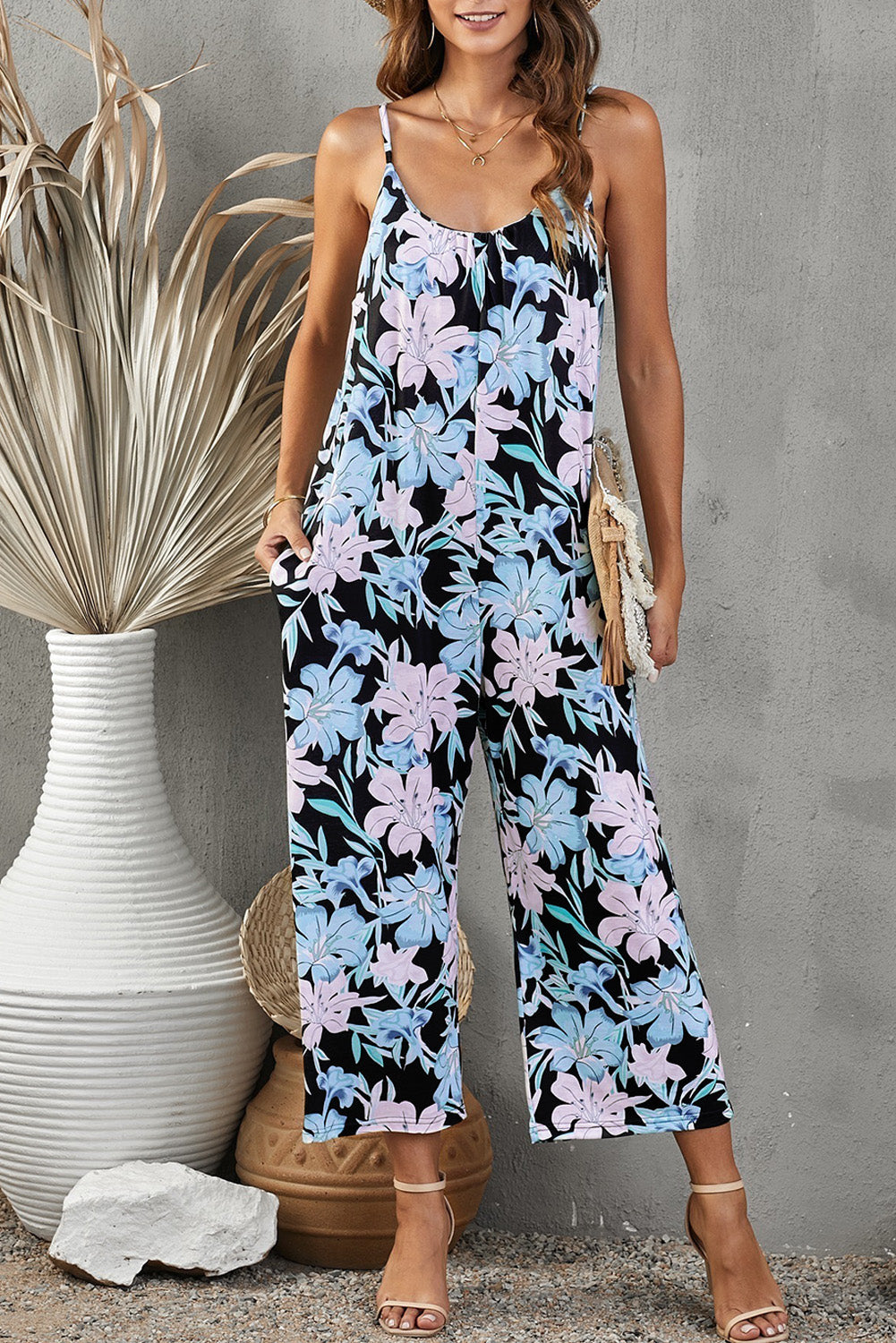 Floral Print Jumpsuit | Women's Cropped Jumpsuit | Love & Payne