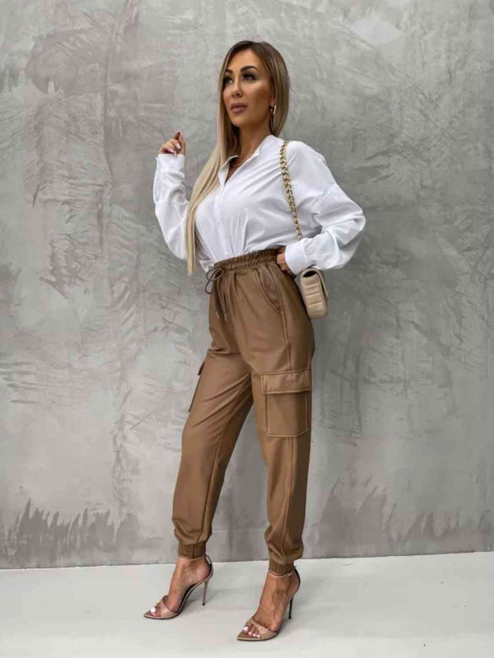 High Waist Dress Cargo Joggers Pants