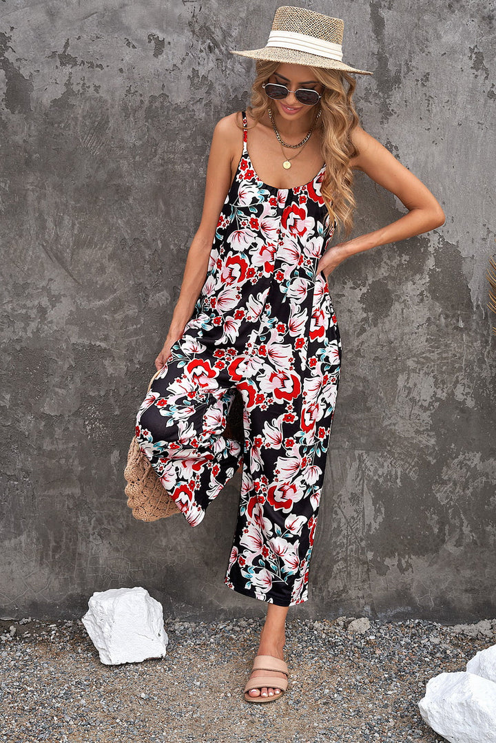 Floral Print Jumpsuit | Women's Cropped Jumpsuit | Love & Payne