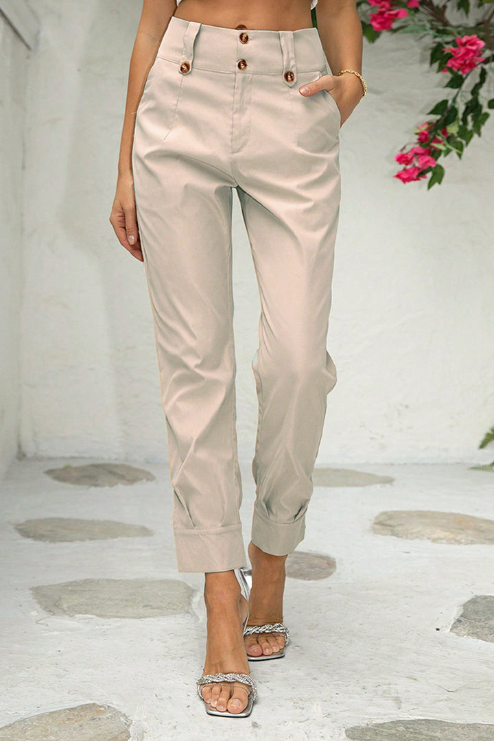 Straight Leg Pants with Pockets