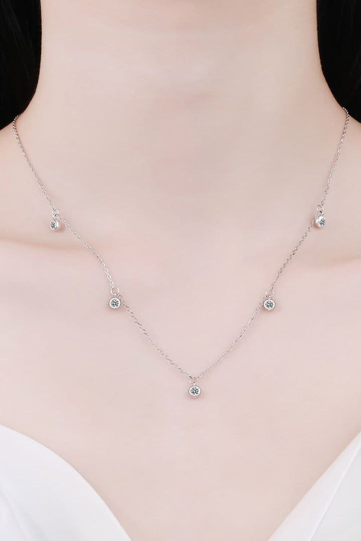 Moissanite Rhodium-Plated Necklace