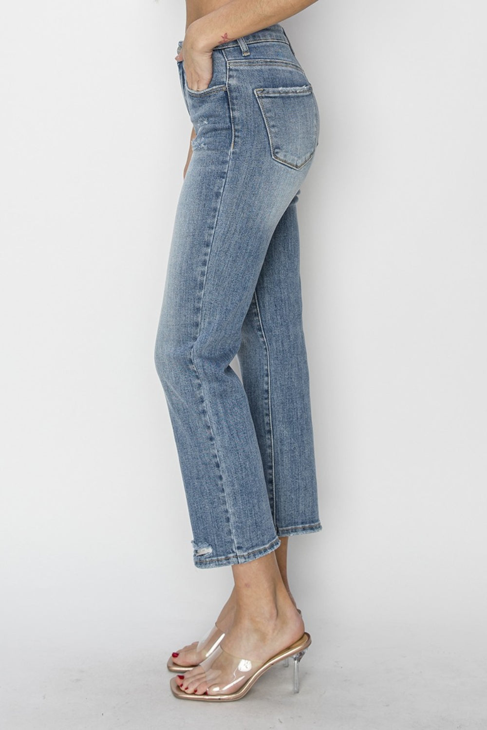 Distressed Cropped Jeans | Distressed Denim Pants | Love & Payne