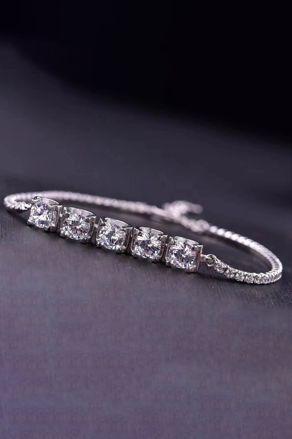 5 Carat Moissanite Lobster Clasp Bracelet