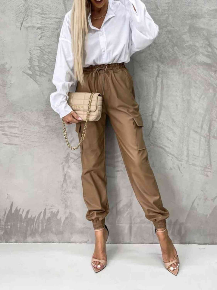 High Waist Dress Cargo Joggers Pants