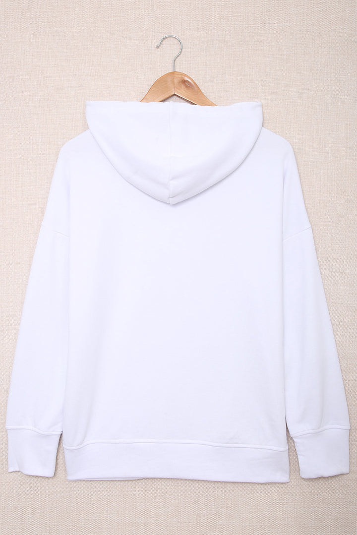 Drop Shoulder Hoodie with Slit