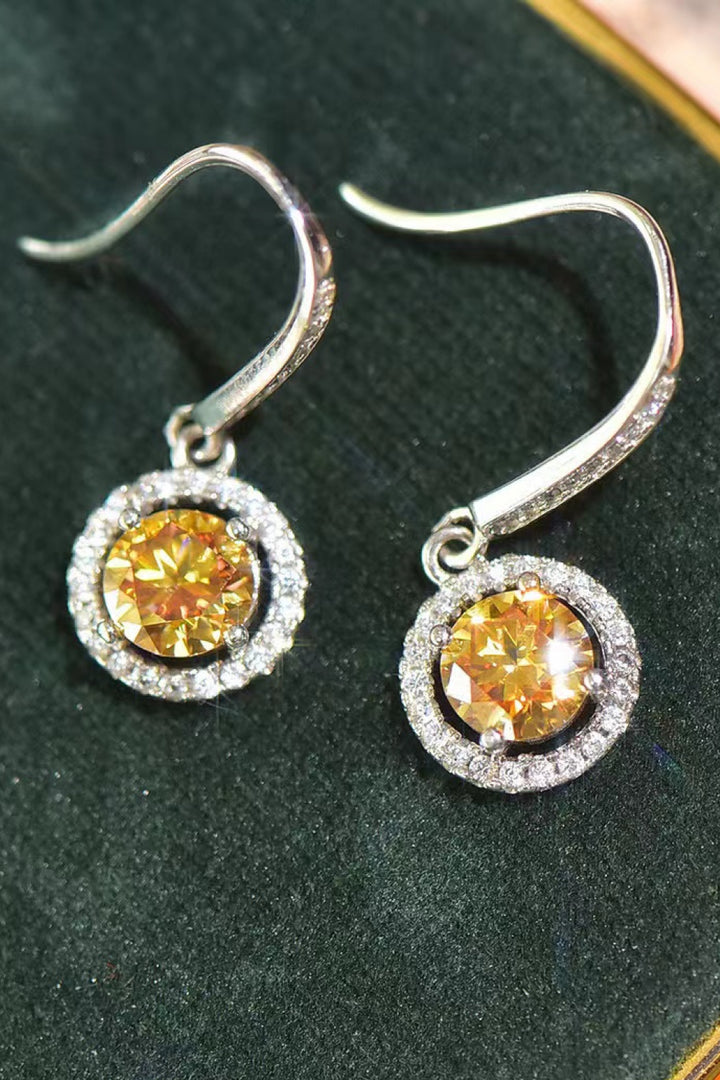 Platinum-Plated 2 Carat Moissanite Drop Earrings