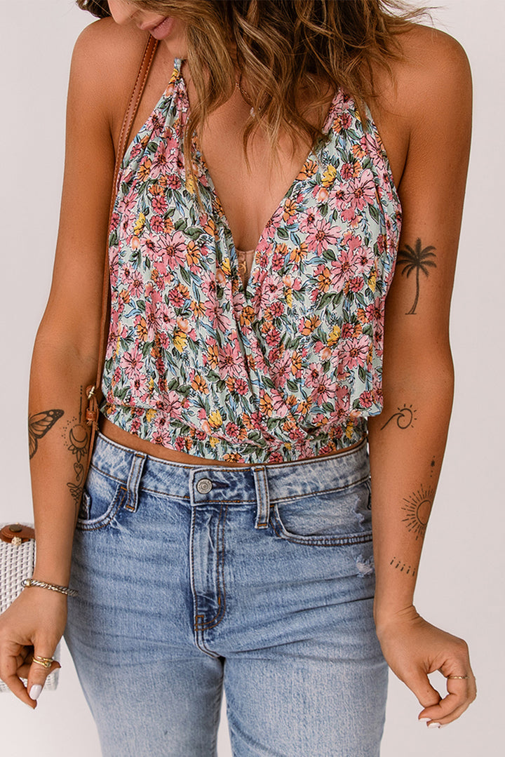 Floral Print Top | Surplice Neck Top | Love & Payne