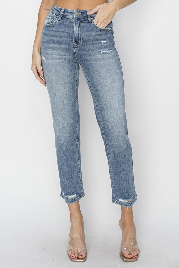 Distressed Cropped Jeans | Distressed Denim Pants | Love & Payne