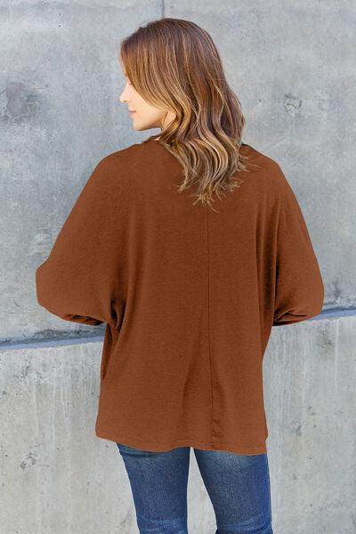 Double Take Round Neck Long Sleeve Top