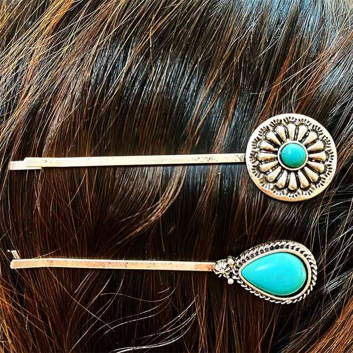 Turquoise Alloy Hairpin