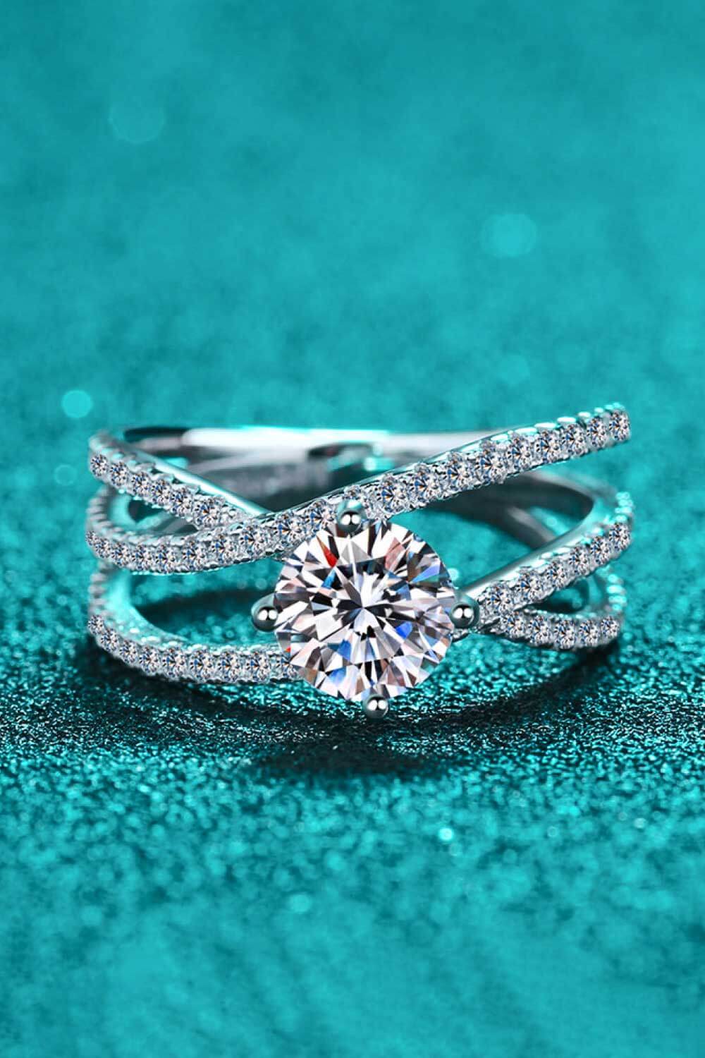 Moissanite Silver Ring | White Moissanite Ring | Love & Payne