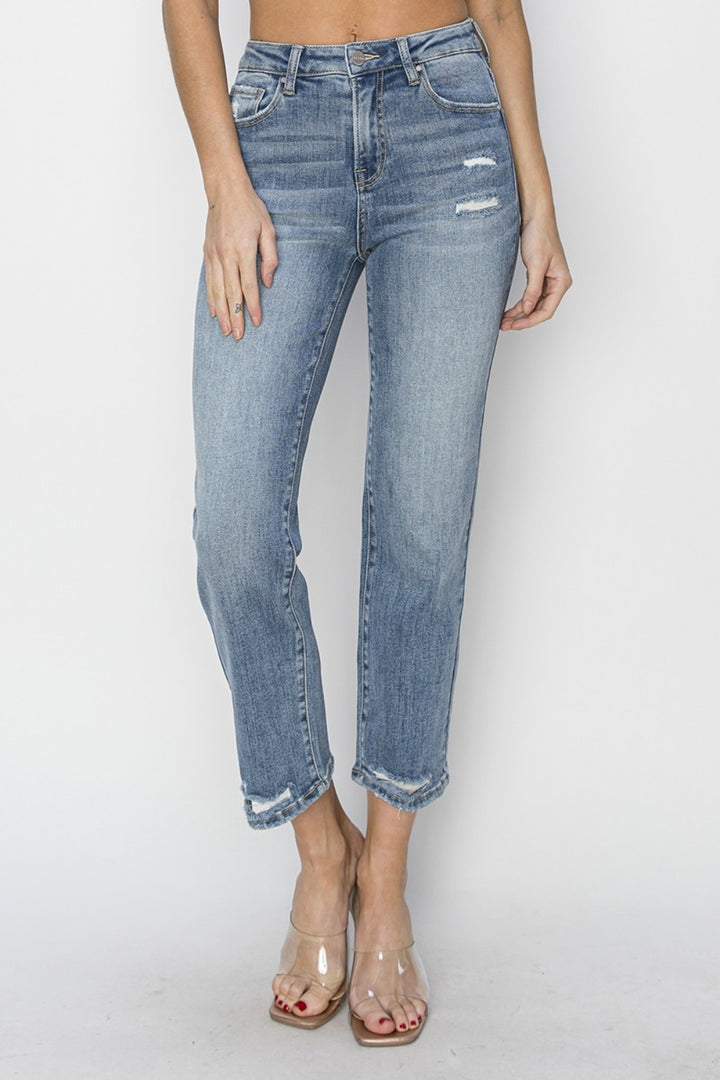 Distressed Cropped Jeans | Distressed Denim Pants | Love & Payne