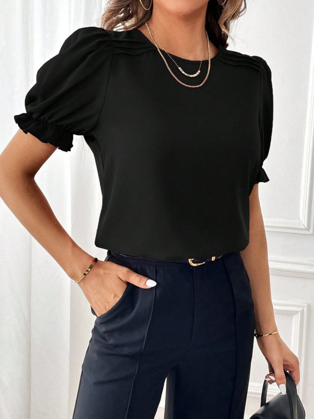 Flounce Sleeve Blouse | Flounce Sleeve Top | Love & Payne