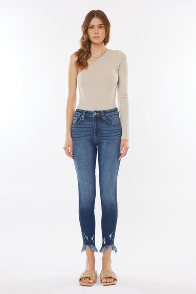 High Waist Cropped Jeans | Raw Hem Jeans | Love & Payne