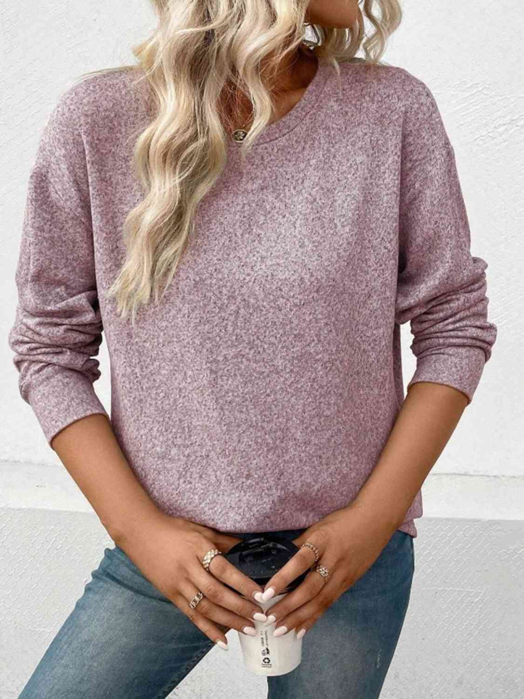 Round Neck Long Sleeve Top