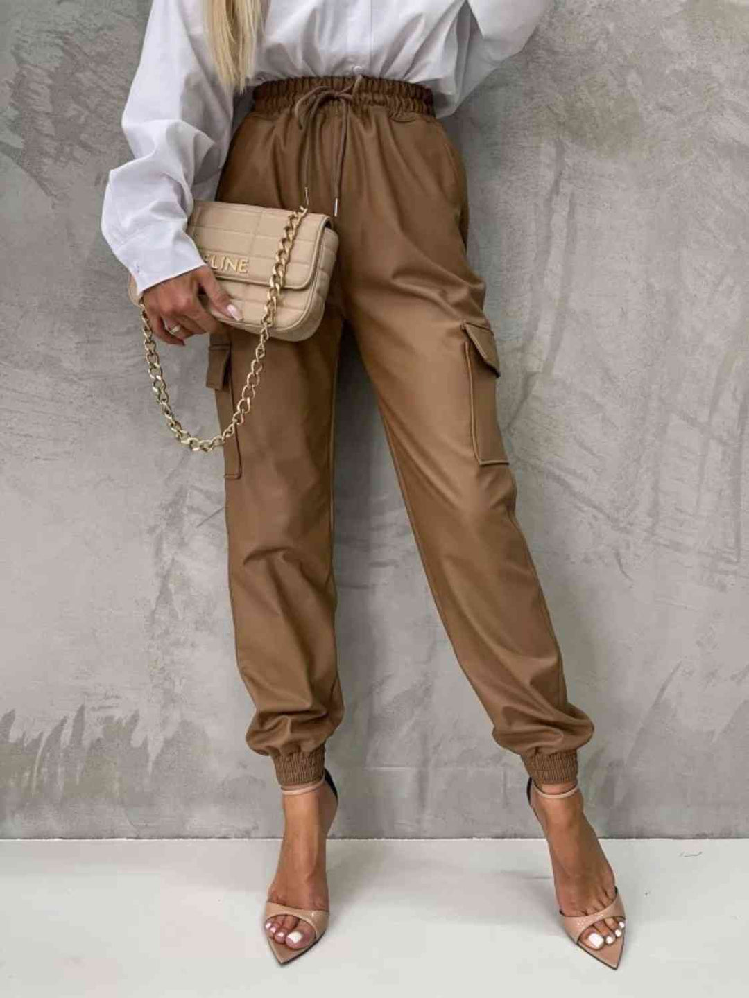 High Waist Dress Cargo Joggers Pants