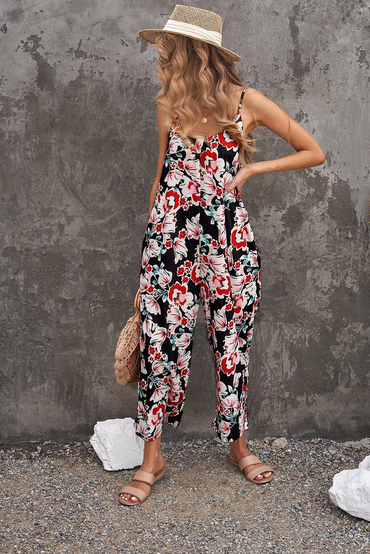 Floral Print Jumpsuit | Women's Cropped Jumpsuit | Love & Payne