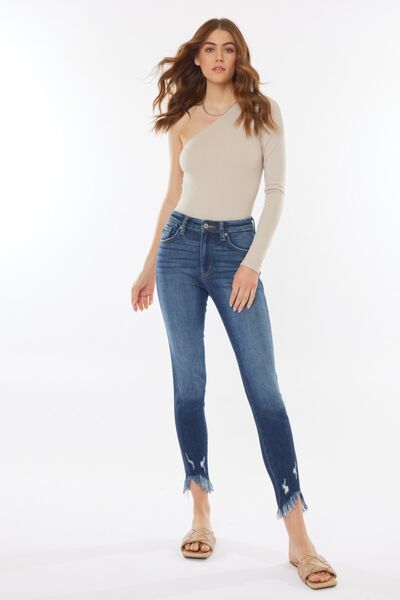 High Waist Cropped Jeans | Raw Hem Jeans | Love & Payne